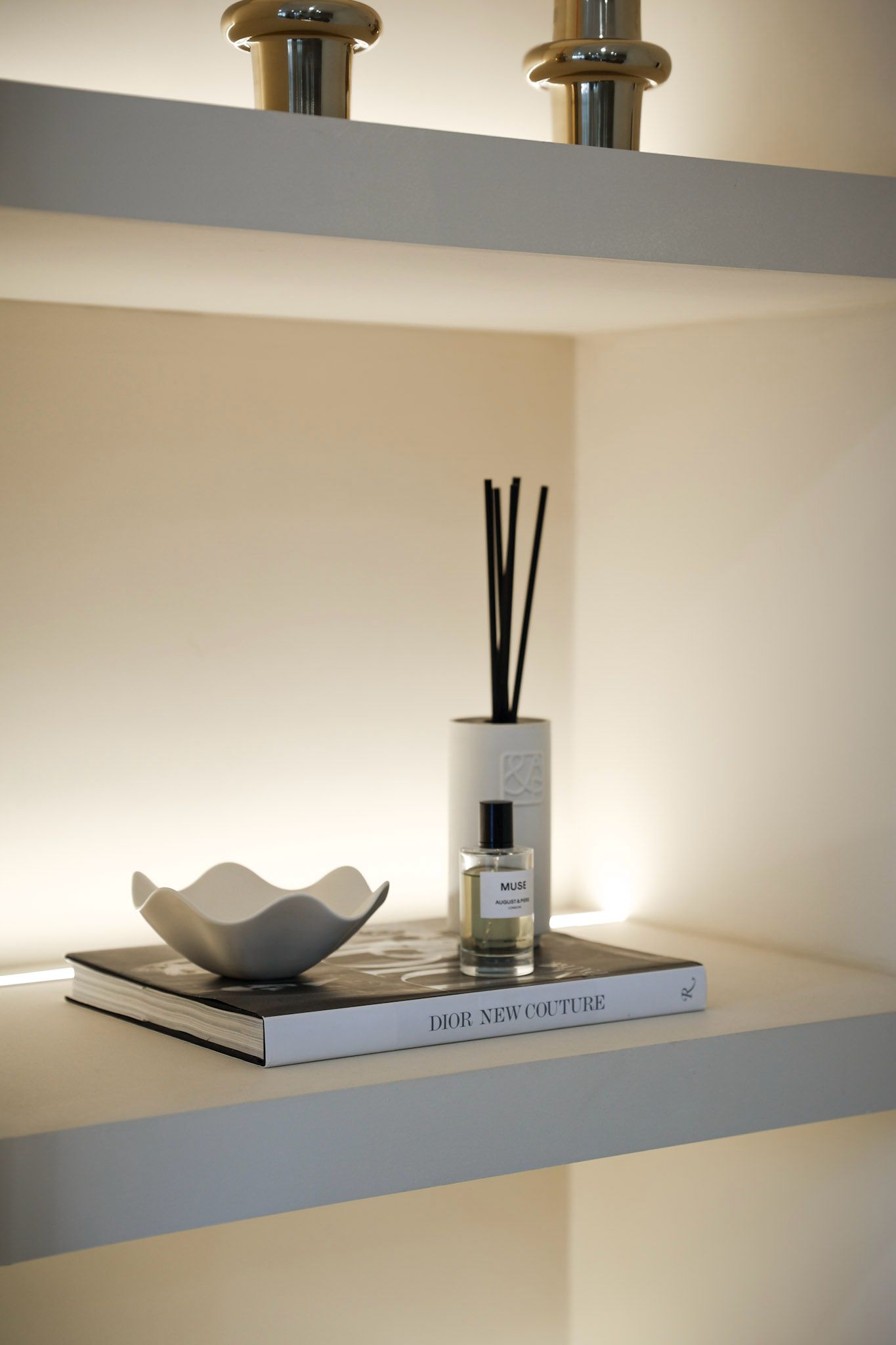 Studio shelf with diffuser